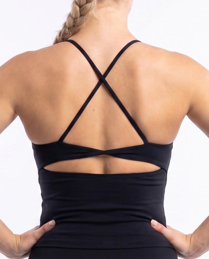 Black Twist Back Top