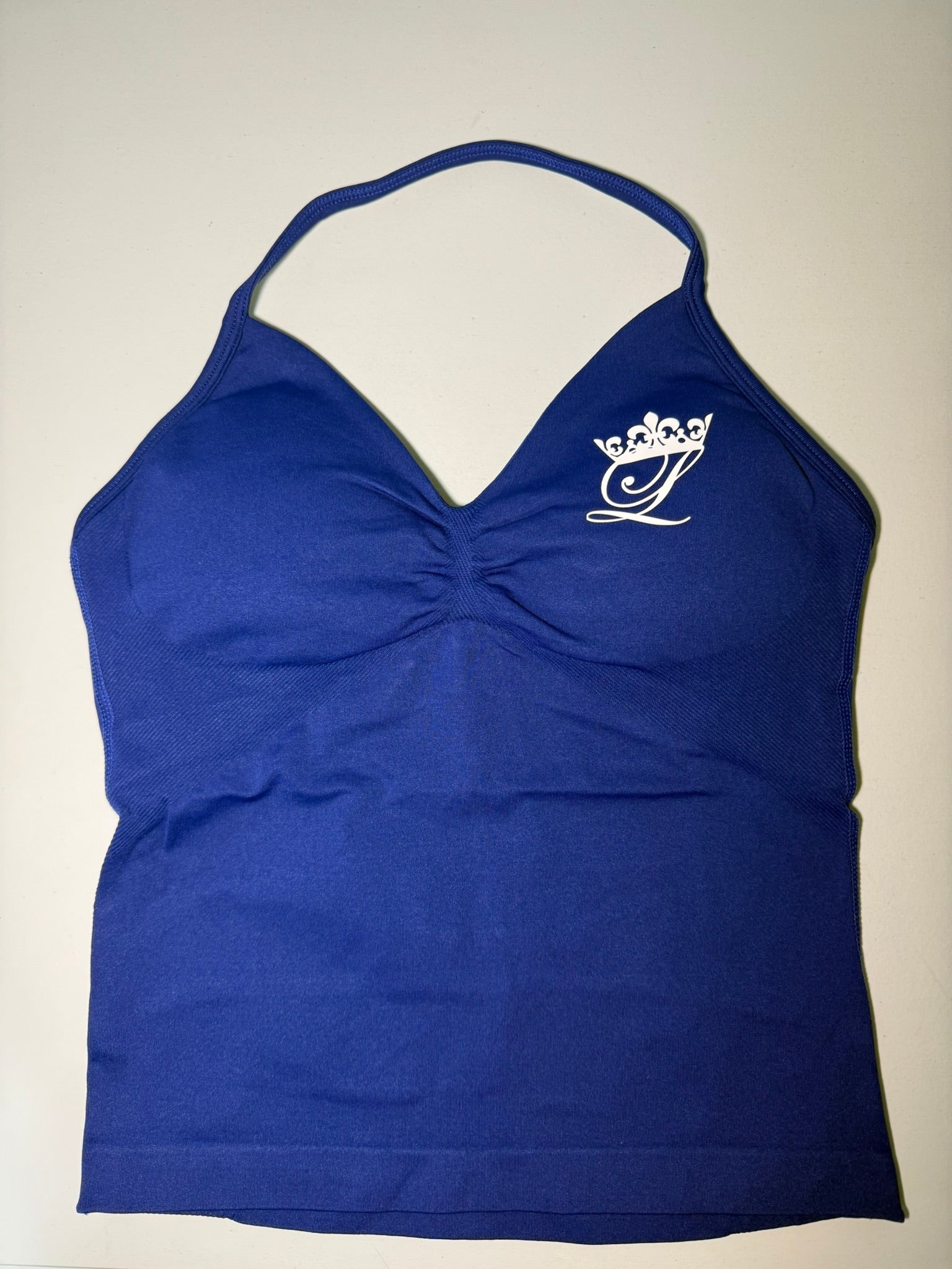 Longline Strappy Top Navy Blue