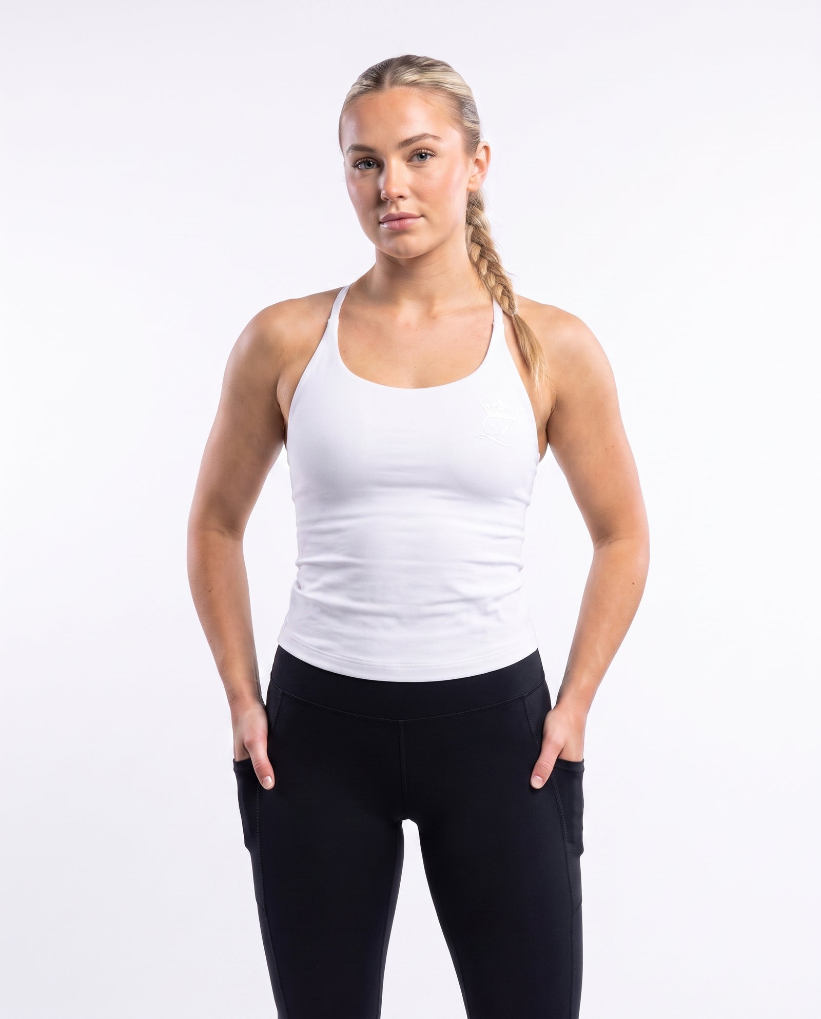 White Twist Back Top