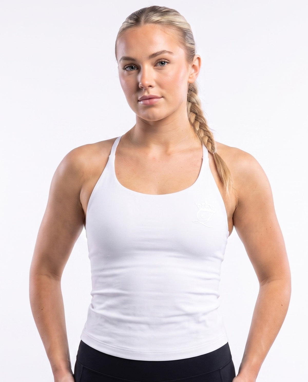 White Twist Back Top