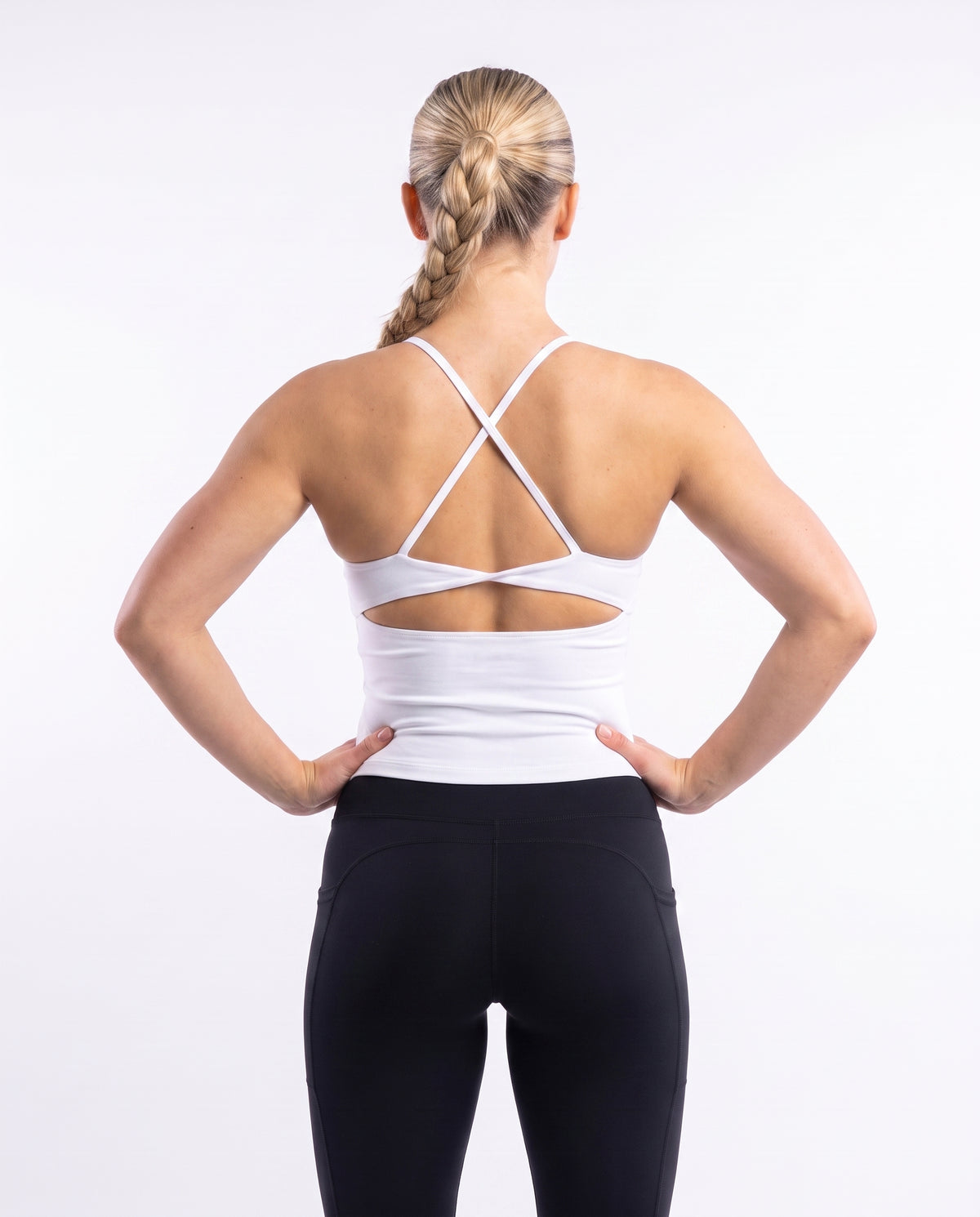 White Twist Back Top