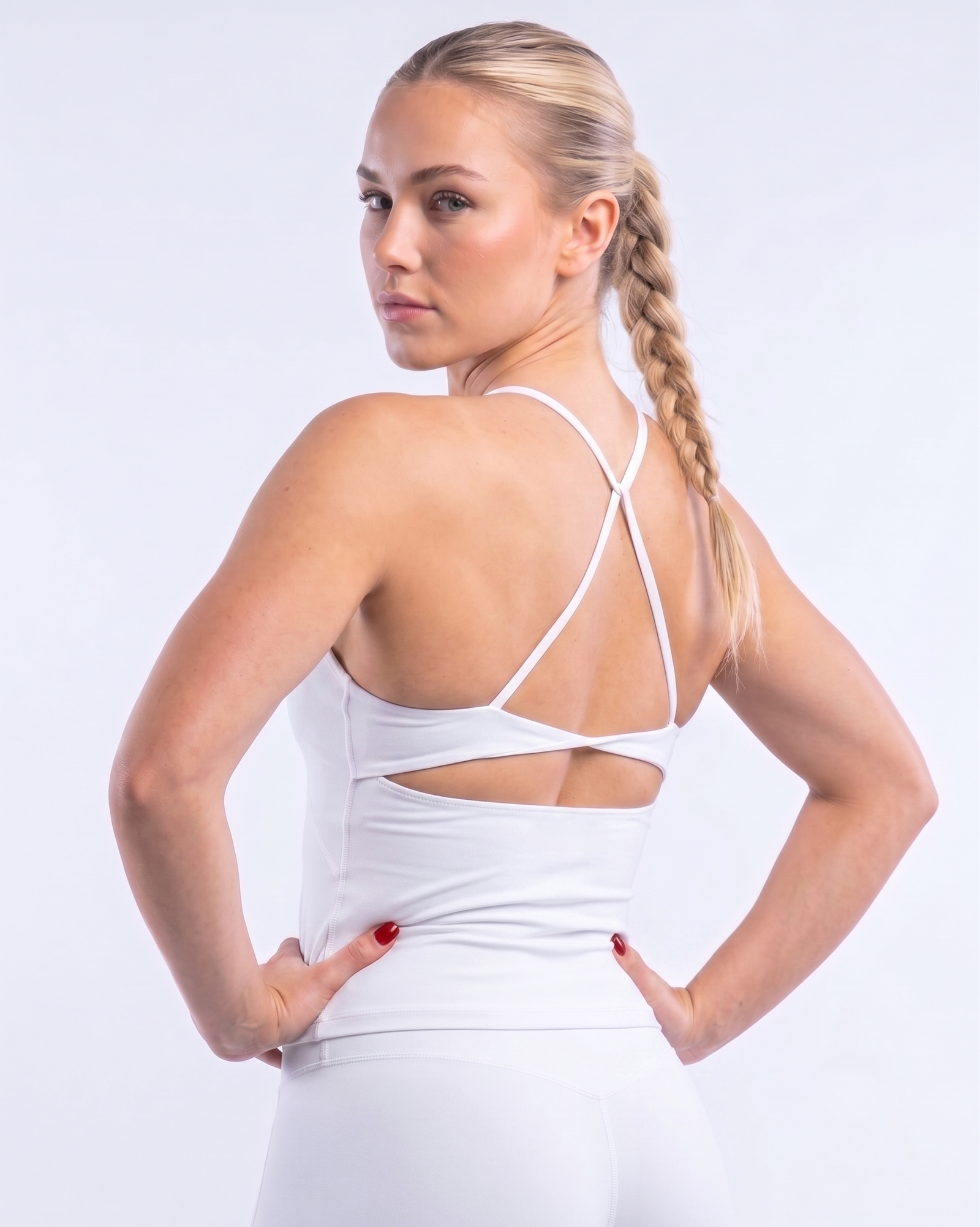 White Twist Back Top